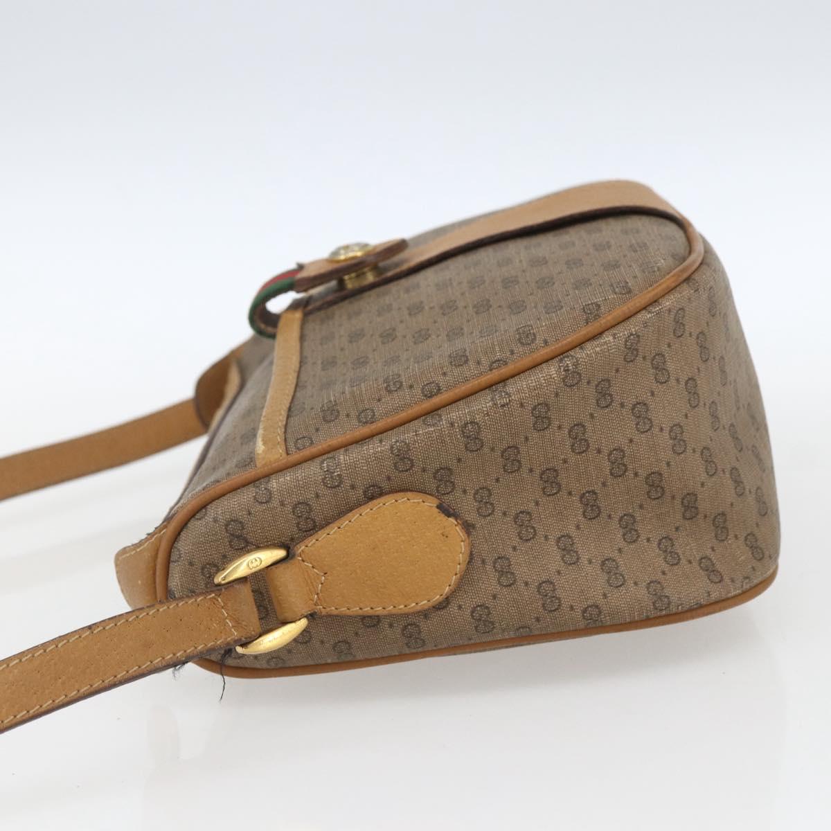 GUCCI Micro GG Supreme Web Sherry Line Bag PVC Beige Gold 89 02 032 Auth 163977