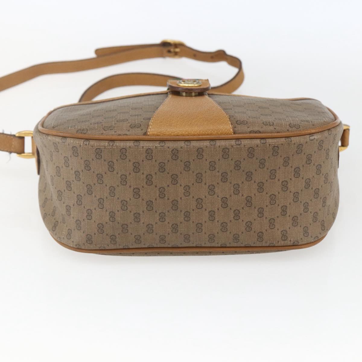 GUCCI Micro GG Supreme Web Sherry Line Bag PVC Beige Gold 89 02 032 Auth 163977