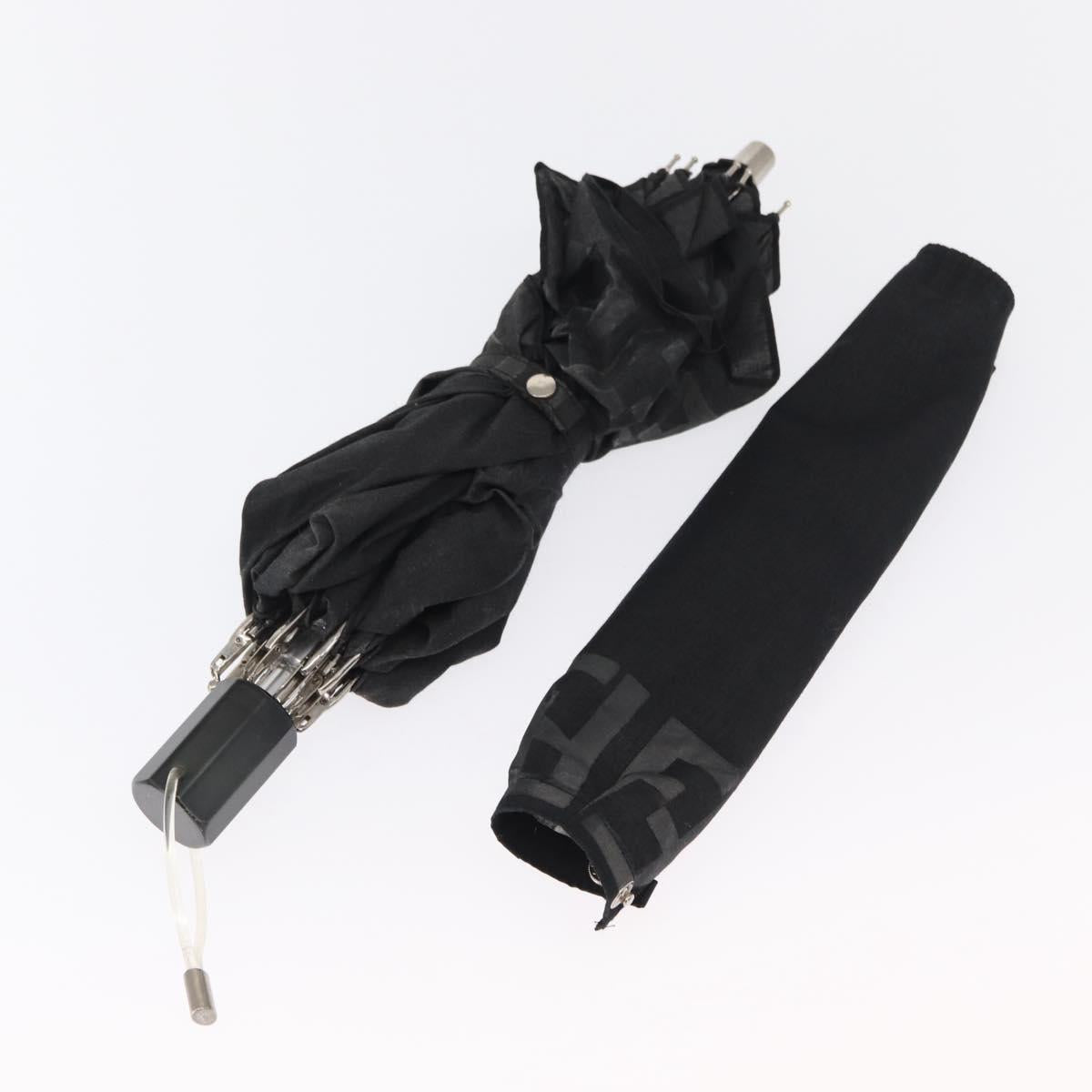 FENDI Zucca Canvas Umbrella Nylon Black Auth 163979
