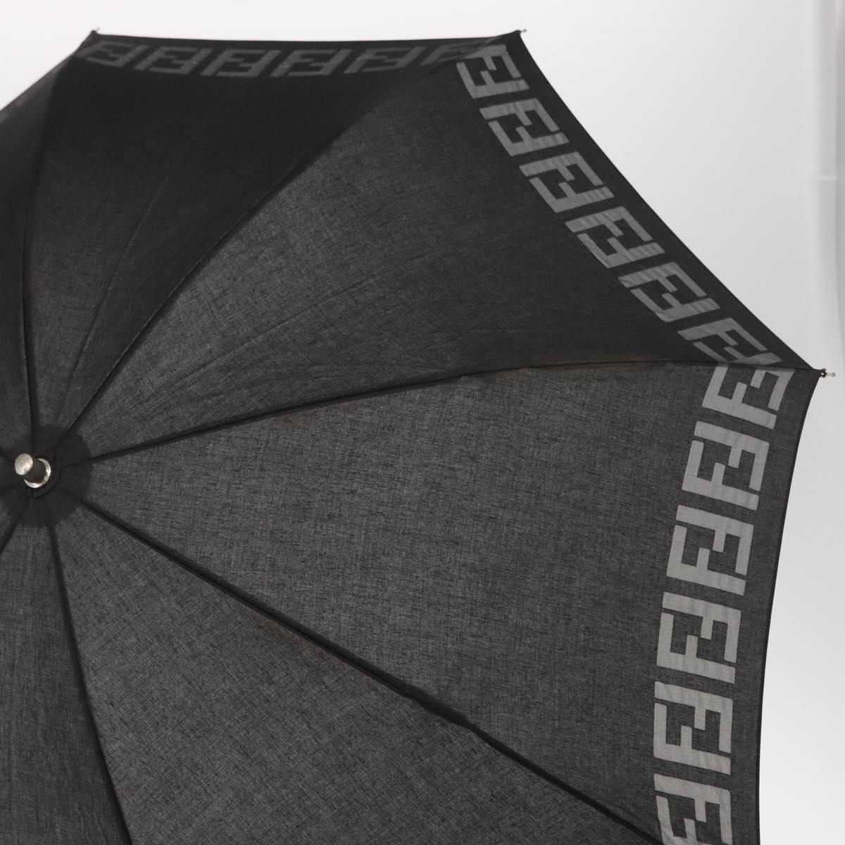 FENDI Zucca Canvas Umbrella Nylon Black Auth 163979