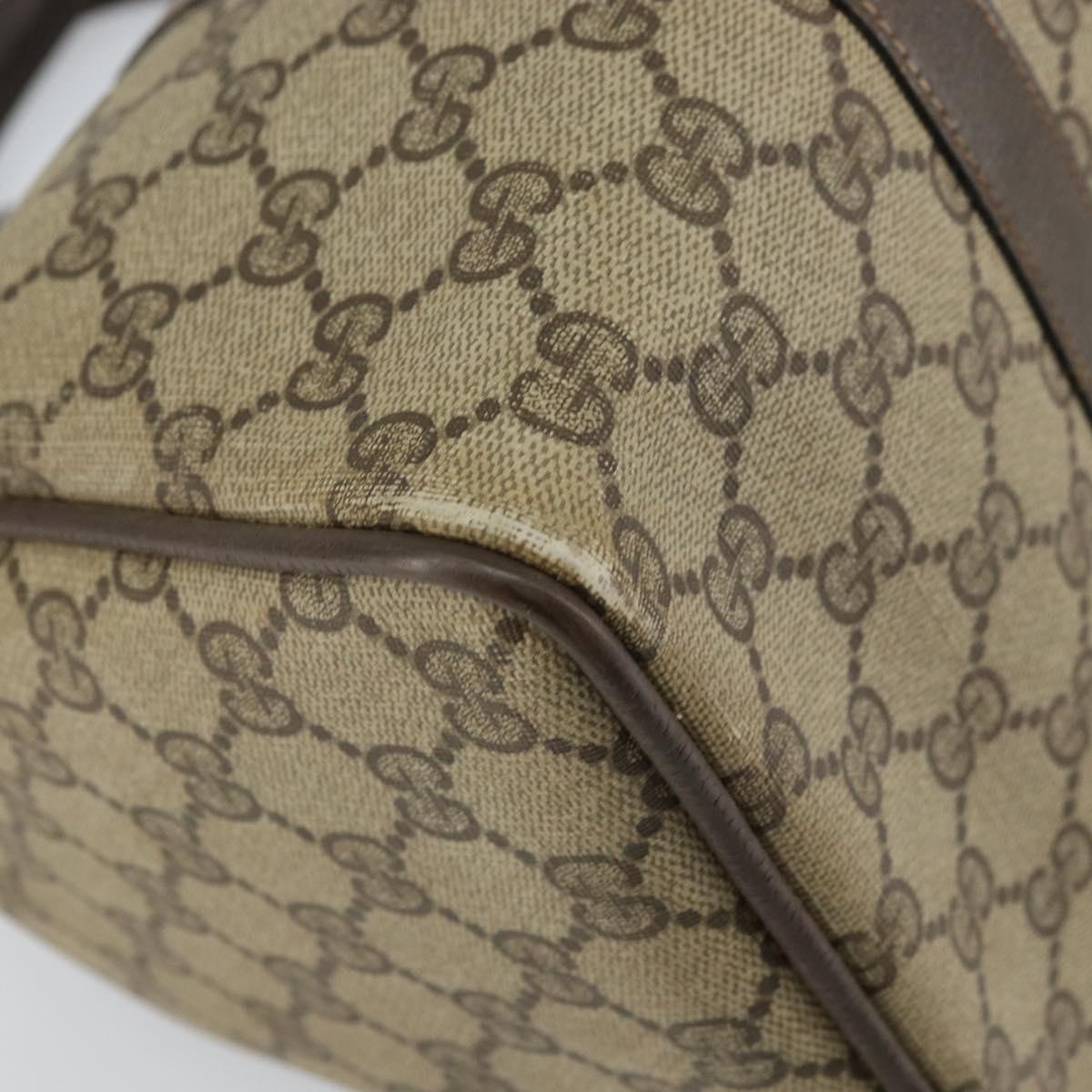 GUCCI GG Supreme Web Sherry Line Hand Bag PVC Beige Gold 39 02 007 Auth 163983