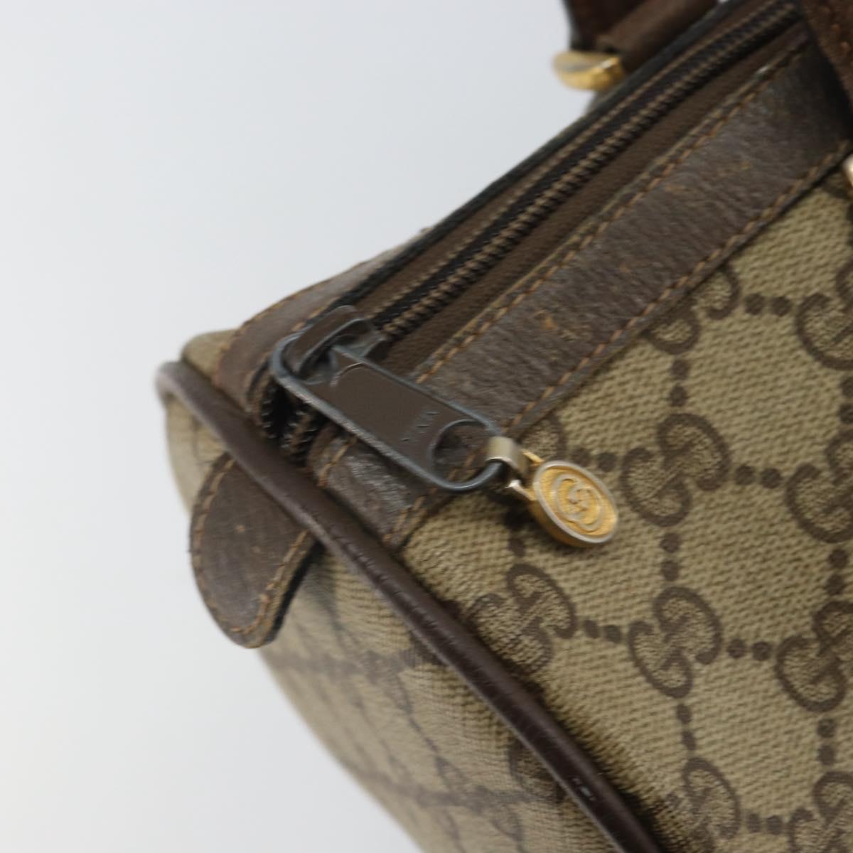 GUCCI GG Supreme Web Sherry Line Hand Bag PVC Beige Gold 39 02 007 Auth 163983