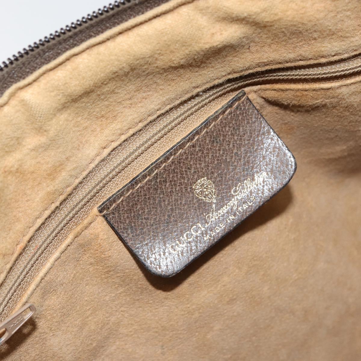 GUCCI GG Supreme Web Sherry Line Hand Bag PVC Beige Gold 39 02 007 Auth 163983