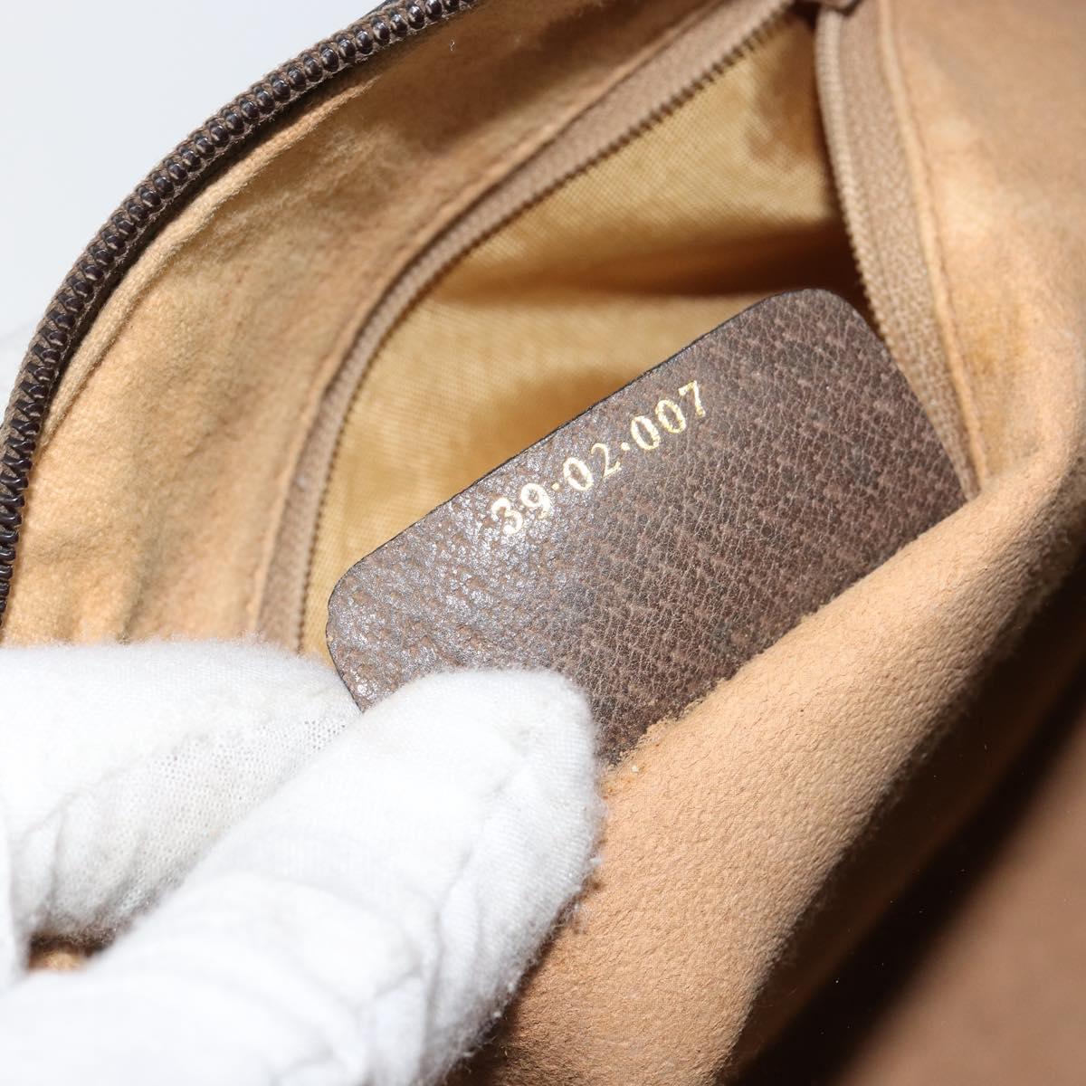 GUCCI GG Supreme Web Sherry Line Hand Bag PVC Beige Gold 39 02 007 Auth 163983
