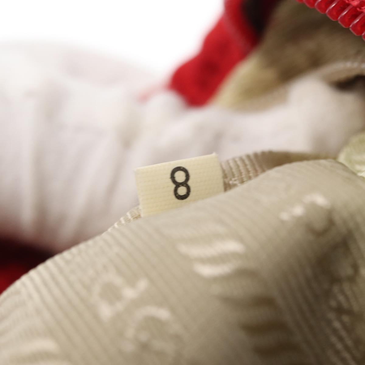 PRADA Shoulder Bag Nylon Red Silver Auth 163993