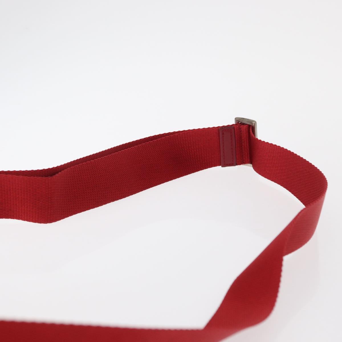 PRADA Shoulder Bag Nylon Red Silver Auth 163993