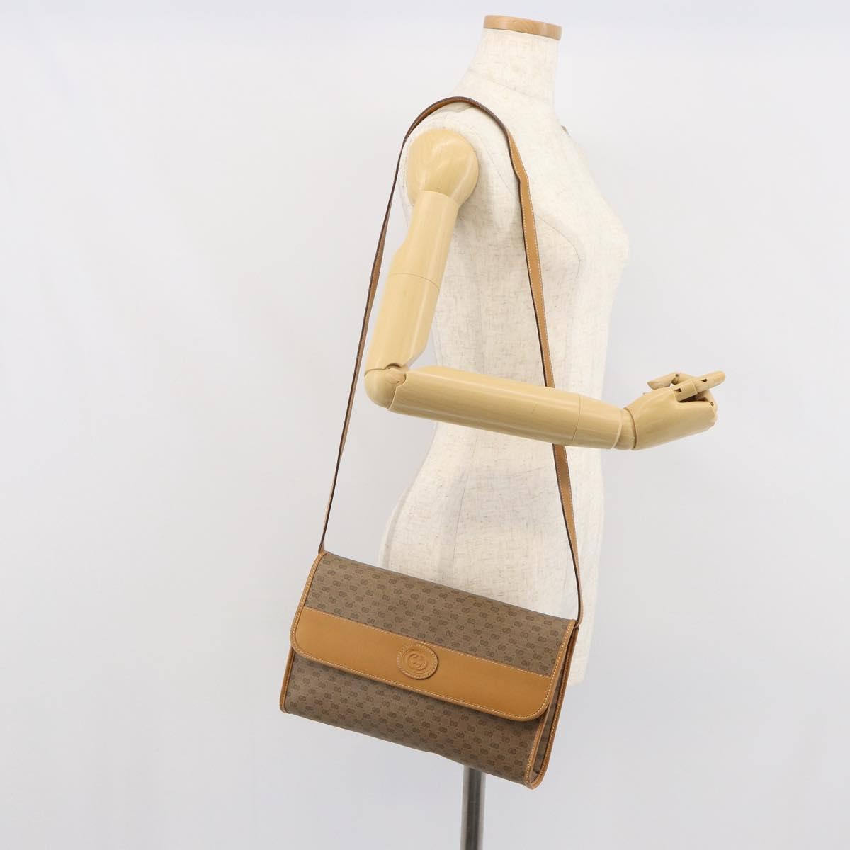 GUCCI Micro GG Supreme Shoulder Bag PVC Beige Gold 004 14 0264 Auth 163995