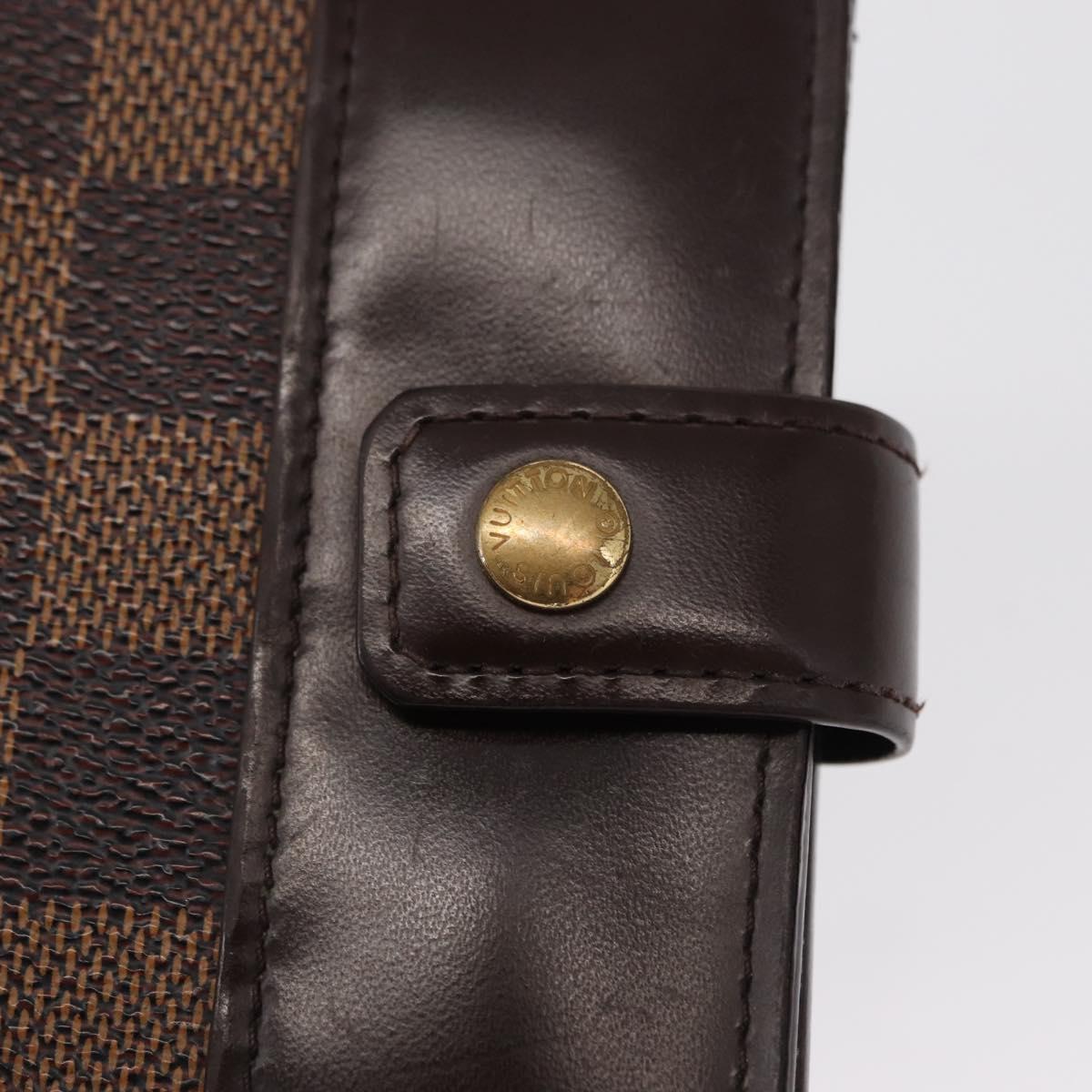 LOUIS VUITTON Damier Ebene Compact Zip Wallet N61668 LV Auth 163998