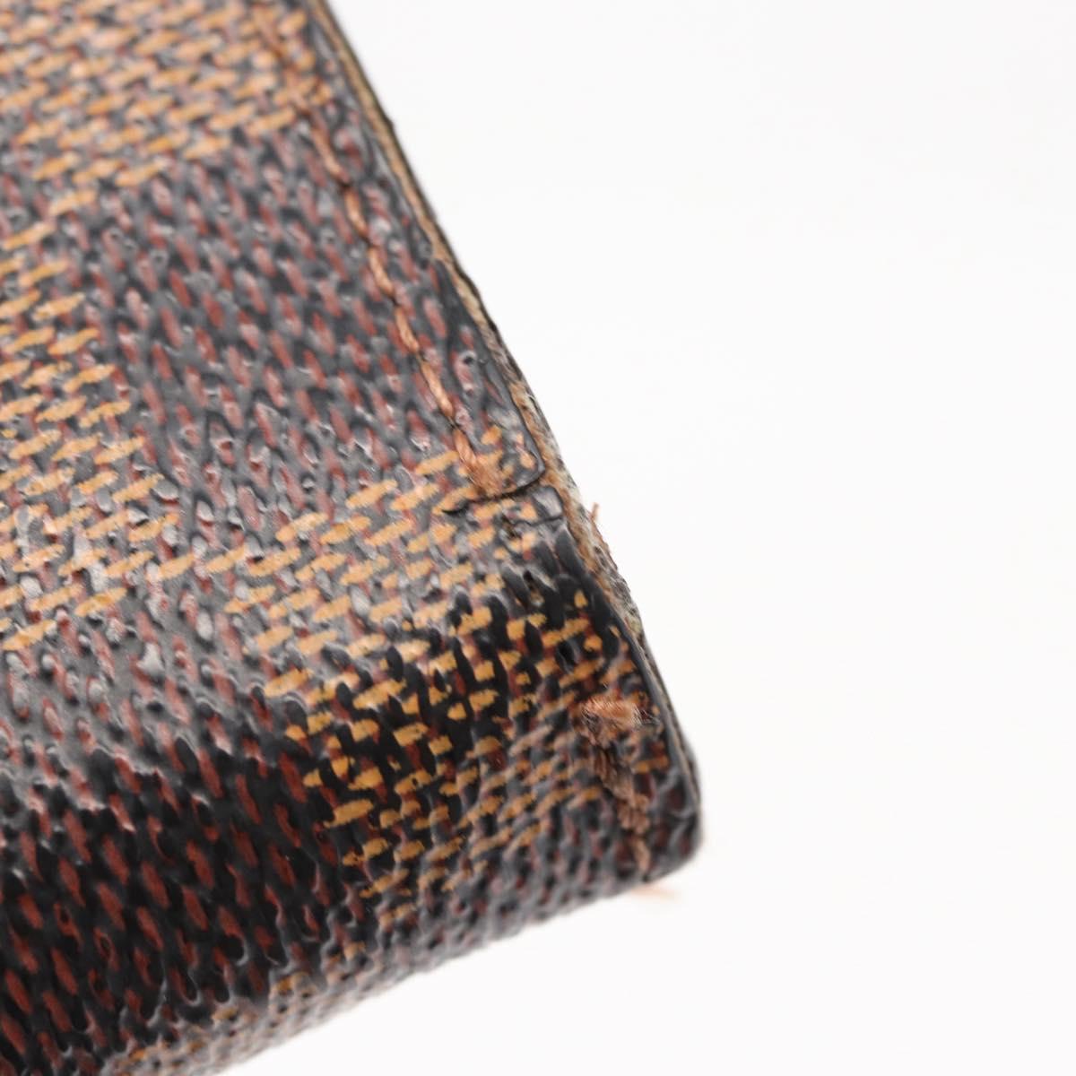LOUIS VUITTON Damier Ebene Compact Zip Wallet N61668 LV Auth 163998
