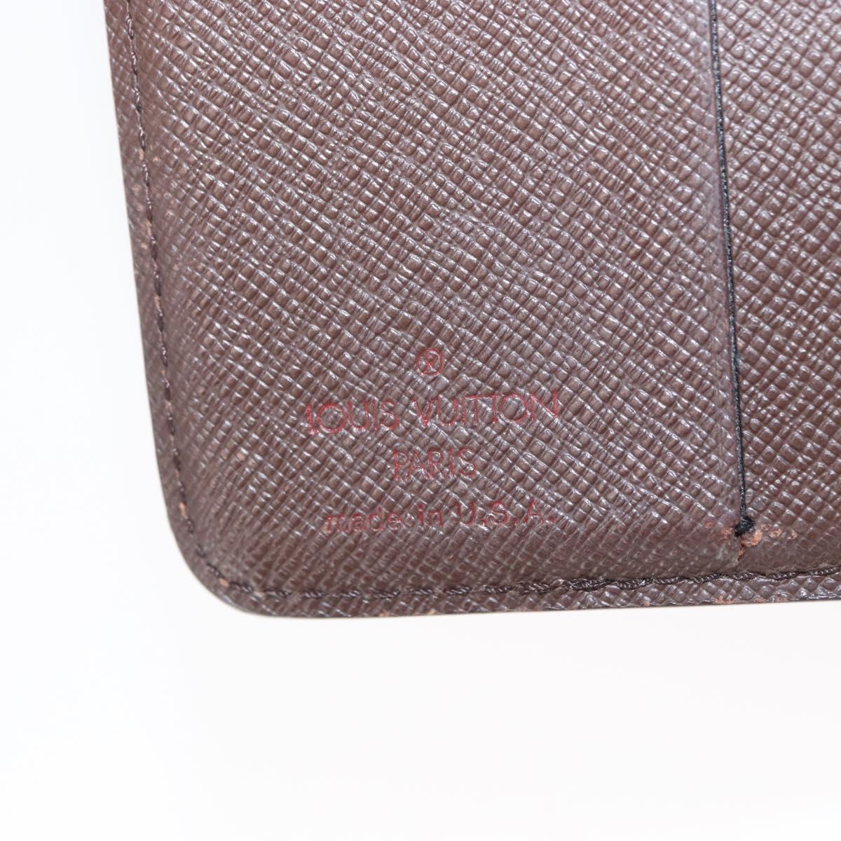 LOUIS VUITTON Damier Ebene Compact Zip Wallet N61668 LV Auth 163998