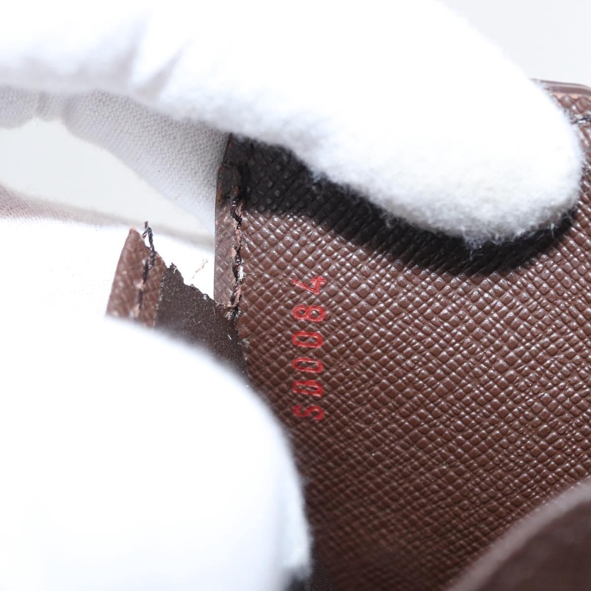 LOUIS VUITTON Damier Ebene Compact Zip Wallet N61668 LV Auth 163998