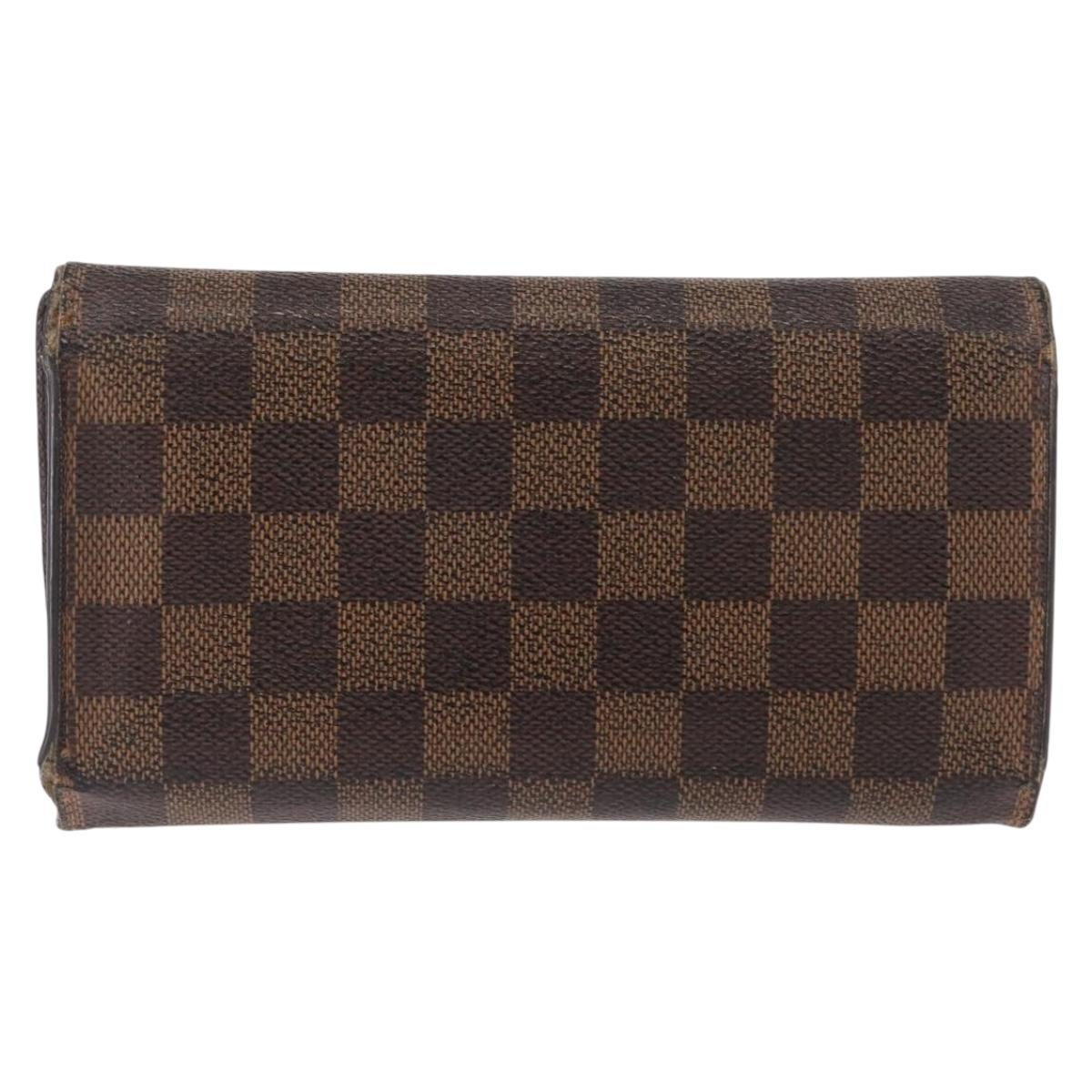 LOUIS VUITTON Damier Ebene Portefeuille International Wallet N61217 Auth 163999