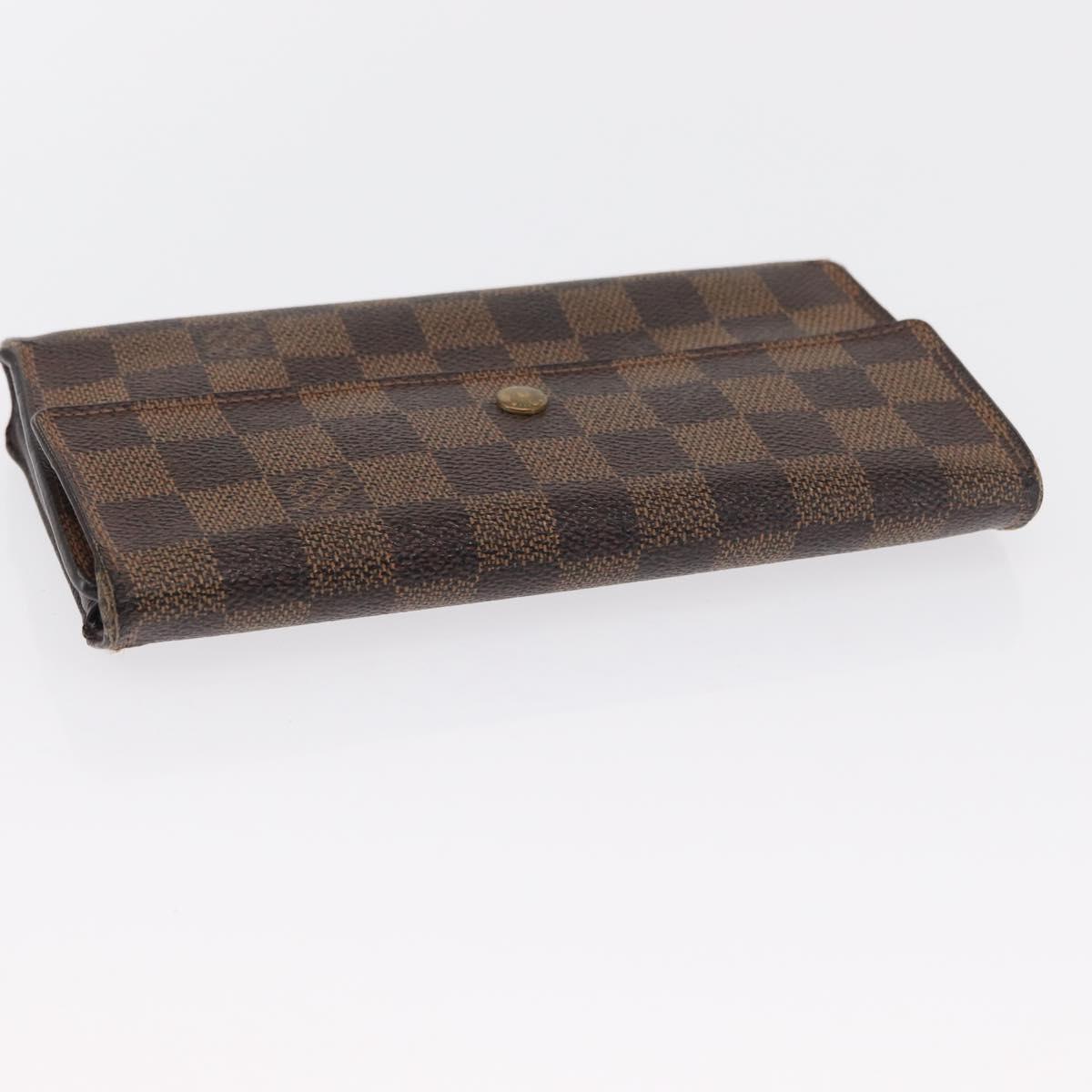 LOUIS VUITTON Damier Ebene Portefeuille International Wallet N61217 Auth 163999