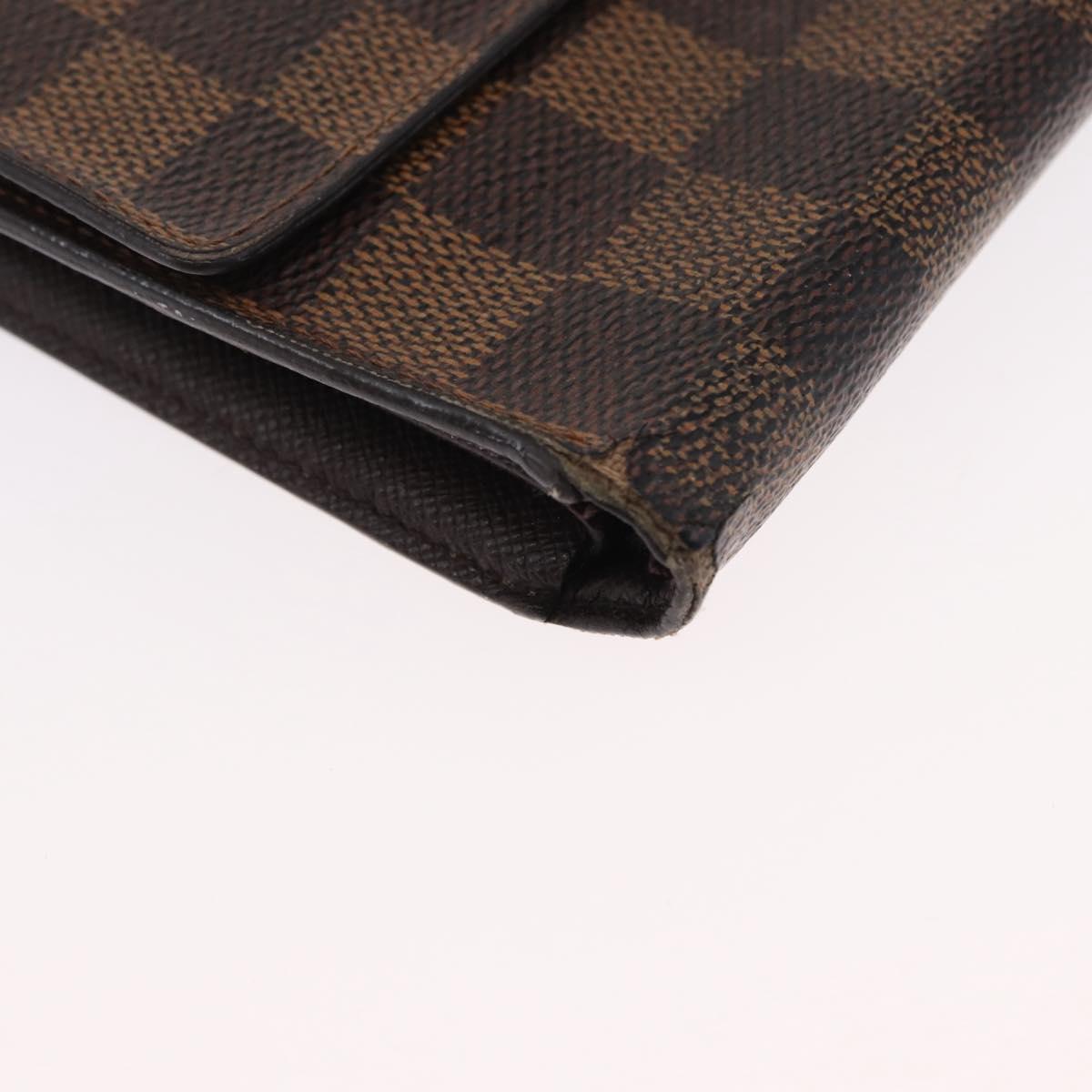 LOUIS VUITTON Damier Ebene Portefeuille International Wallet N61217 Auth 163999