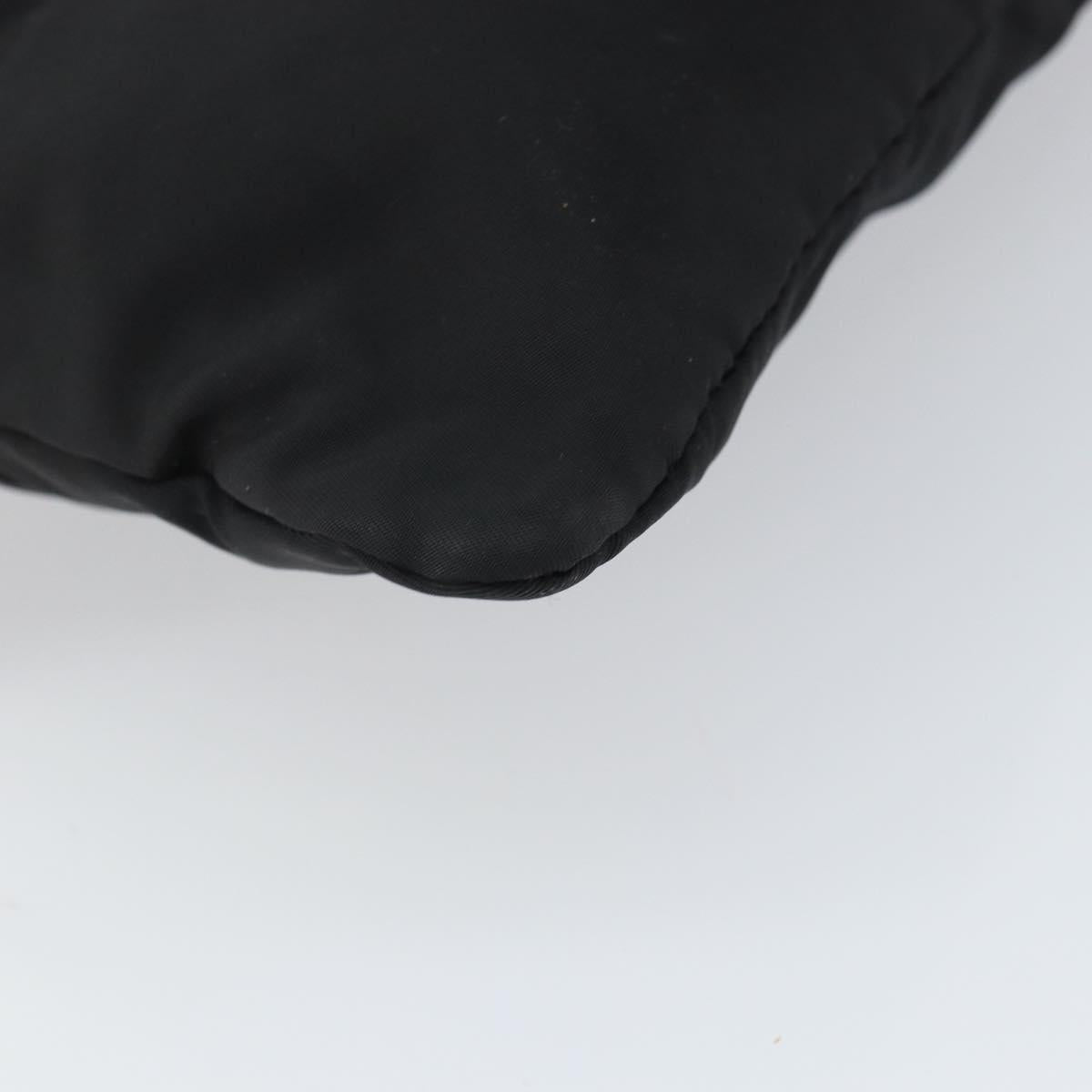 PRADA Shoulder Bag Nylon Black Silver Auth 164007