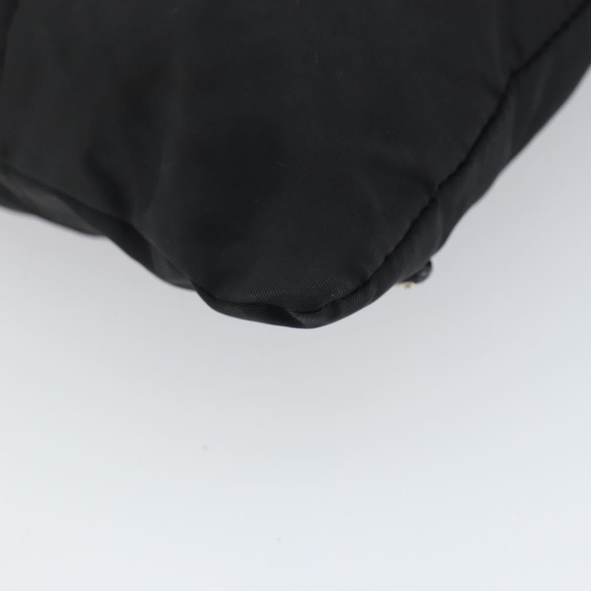 PRADA Shoulder Bag Nylon Black Silver Auth 164007