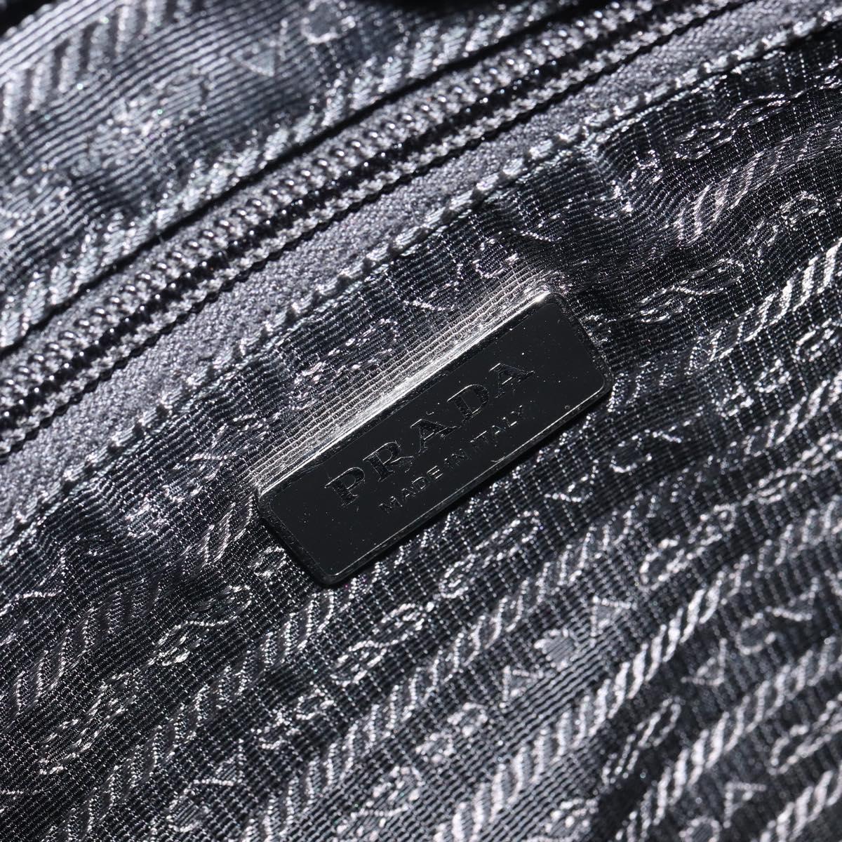 PRADA Shoulder Bag Nylon Black Silver Auth 164007