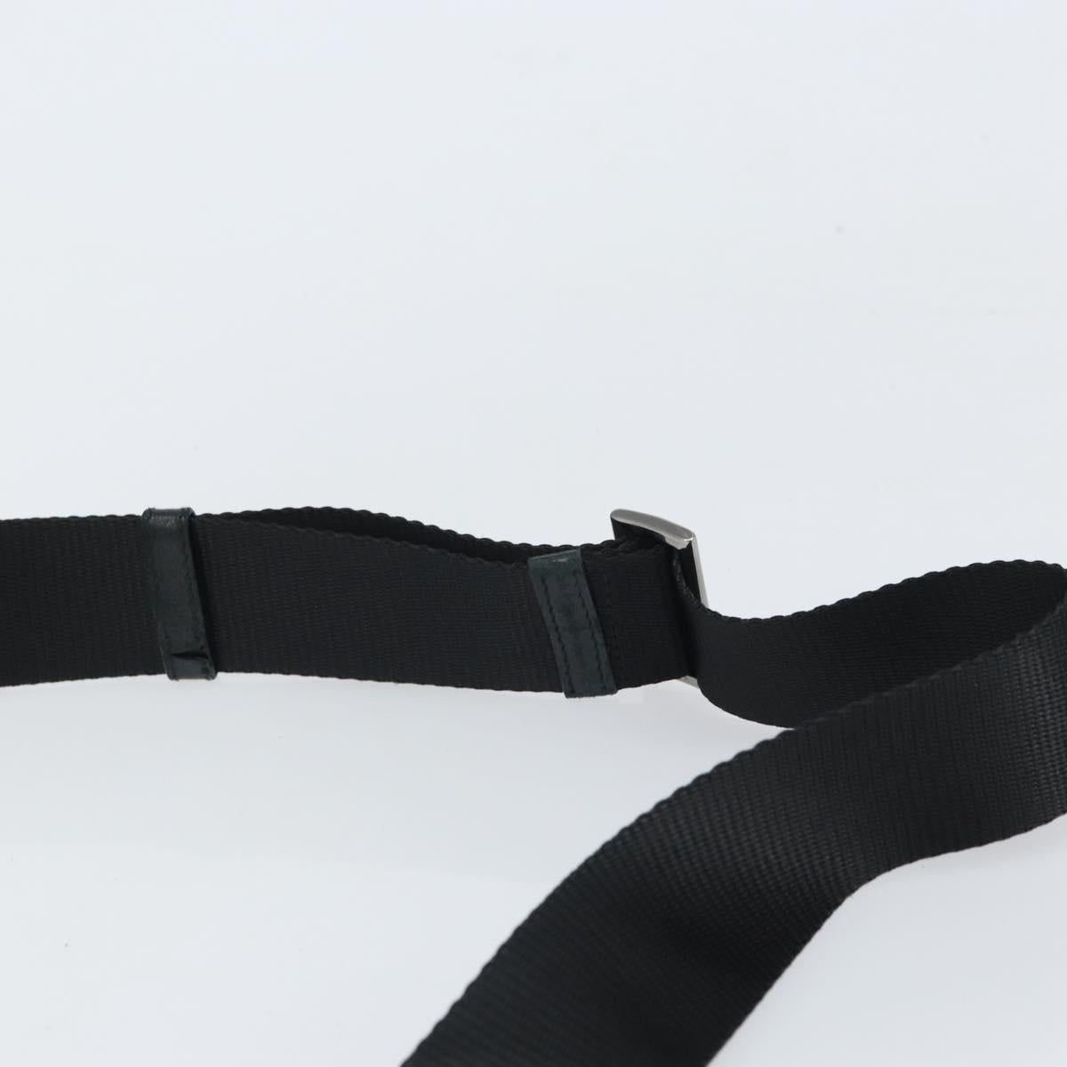 PRADA Shoulder Bag Nylon Black Silver Auth 164007