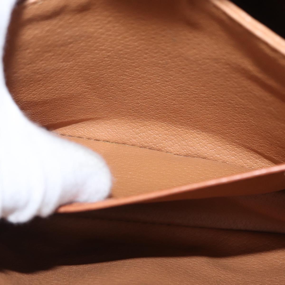 CELINE Macadam Canvas Shoulder Bag PVC Leather Brown Gold Auth 164018
