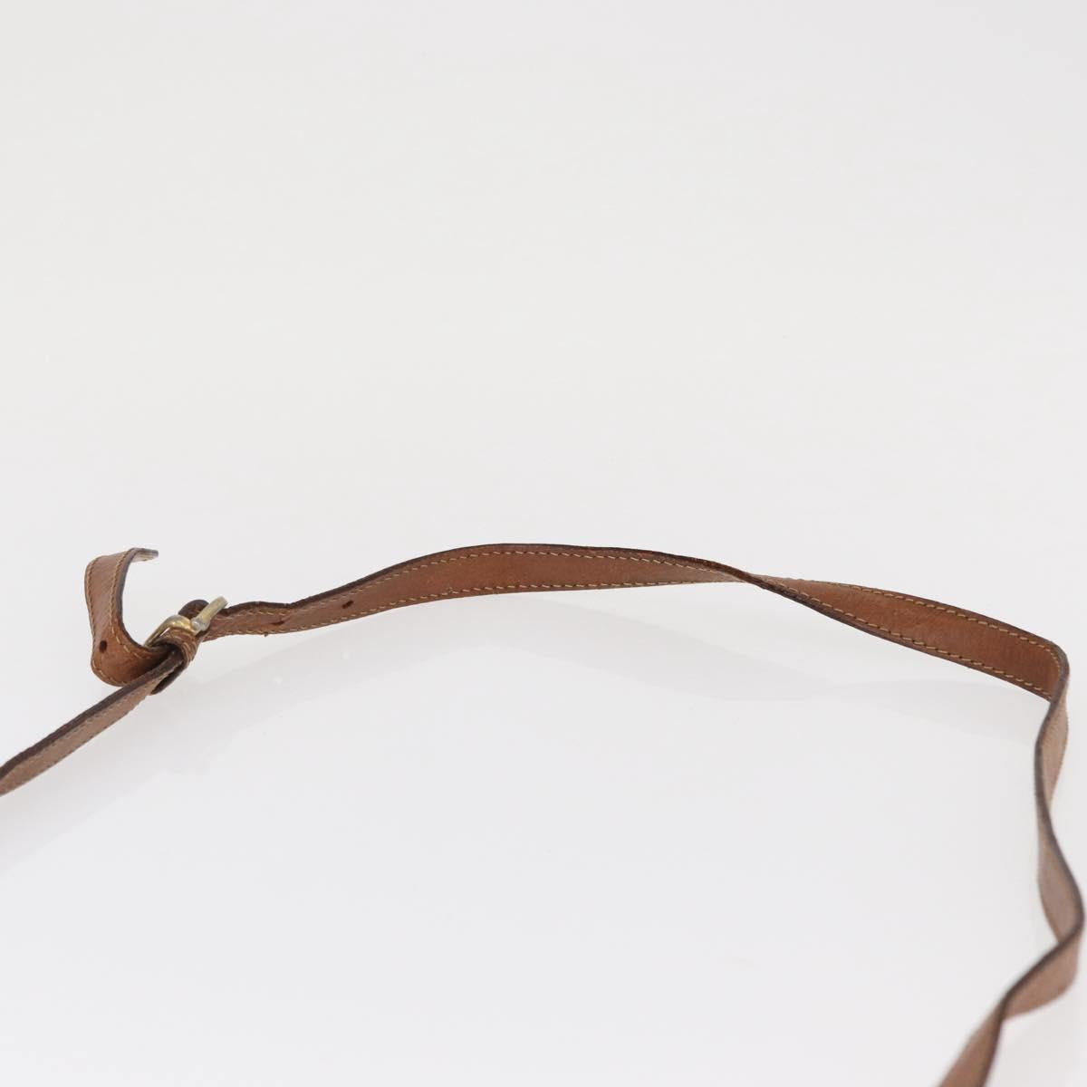 CELINE Macadam Canvas Shoulder Bag PVC Beige Gold Auth 164019