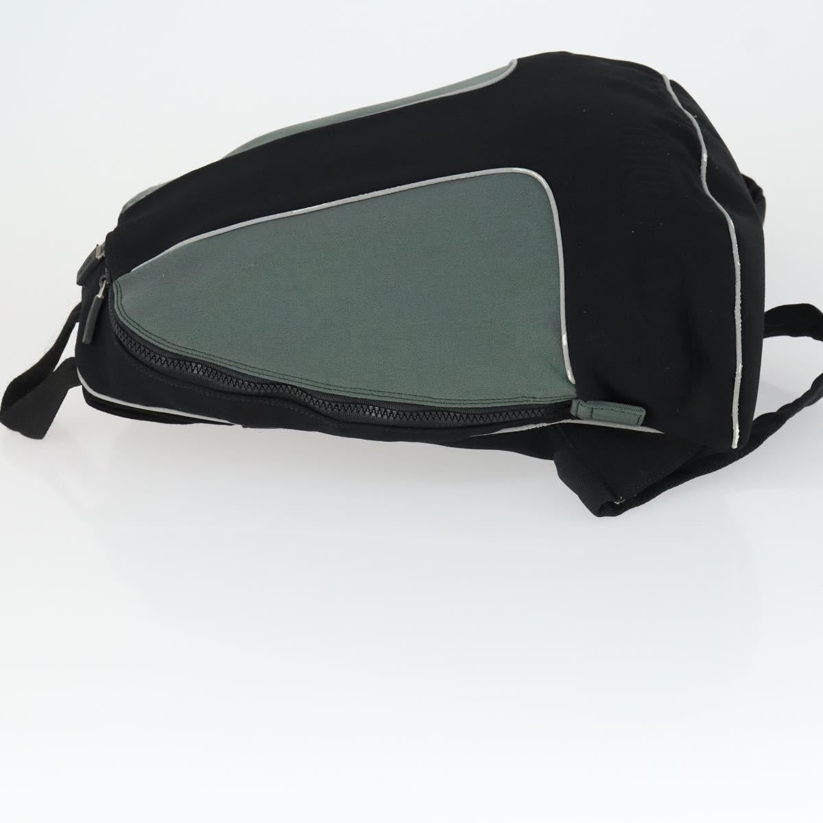 Miu Miu Backpack Canvas Black Silver Auth 164027