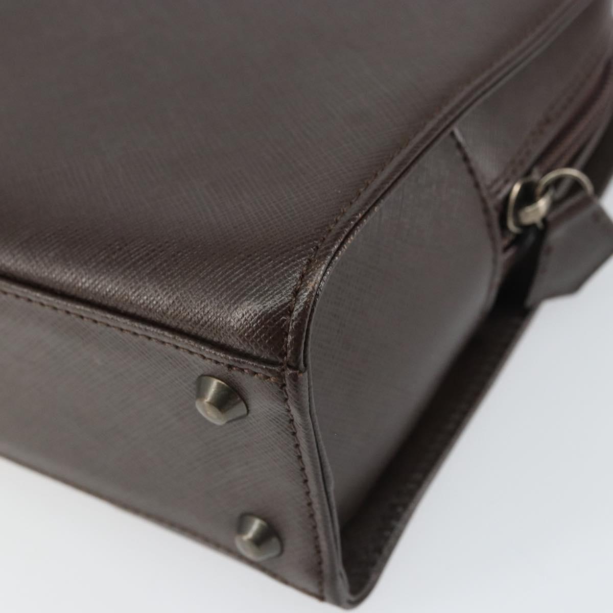 SAINT LAURENT Hand Bag Leather Brown Auth 164029