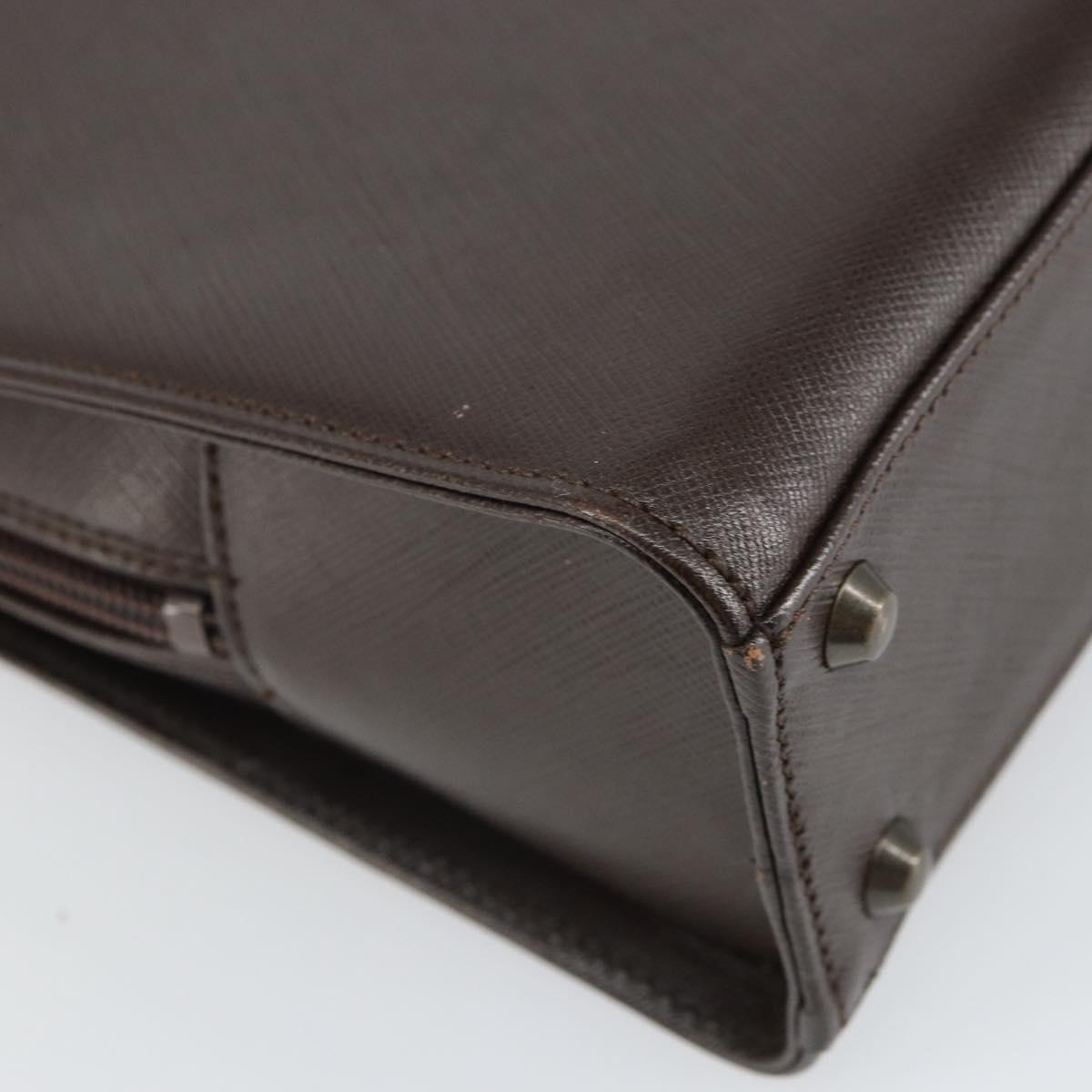 SAINT LAURENT Hand Bag Leather Brown Auth 164029