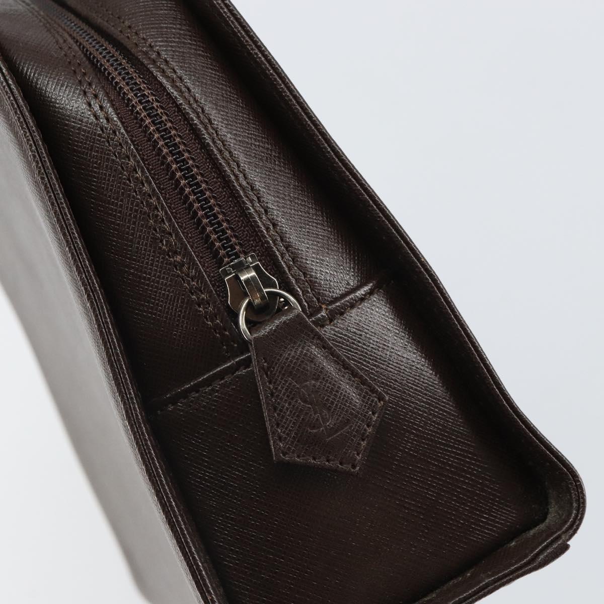 SAINT LAURENT Hand Bag Leather Brown Auth 164029