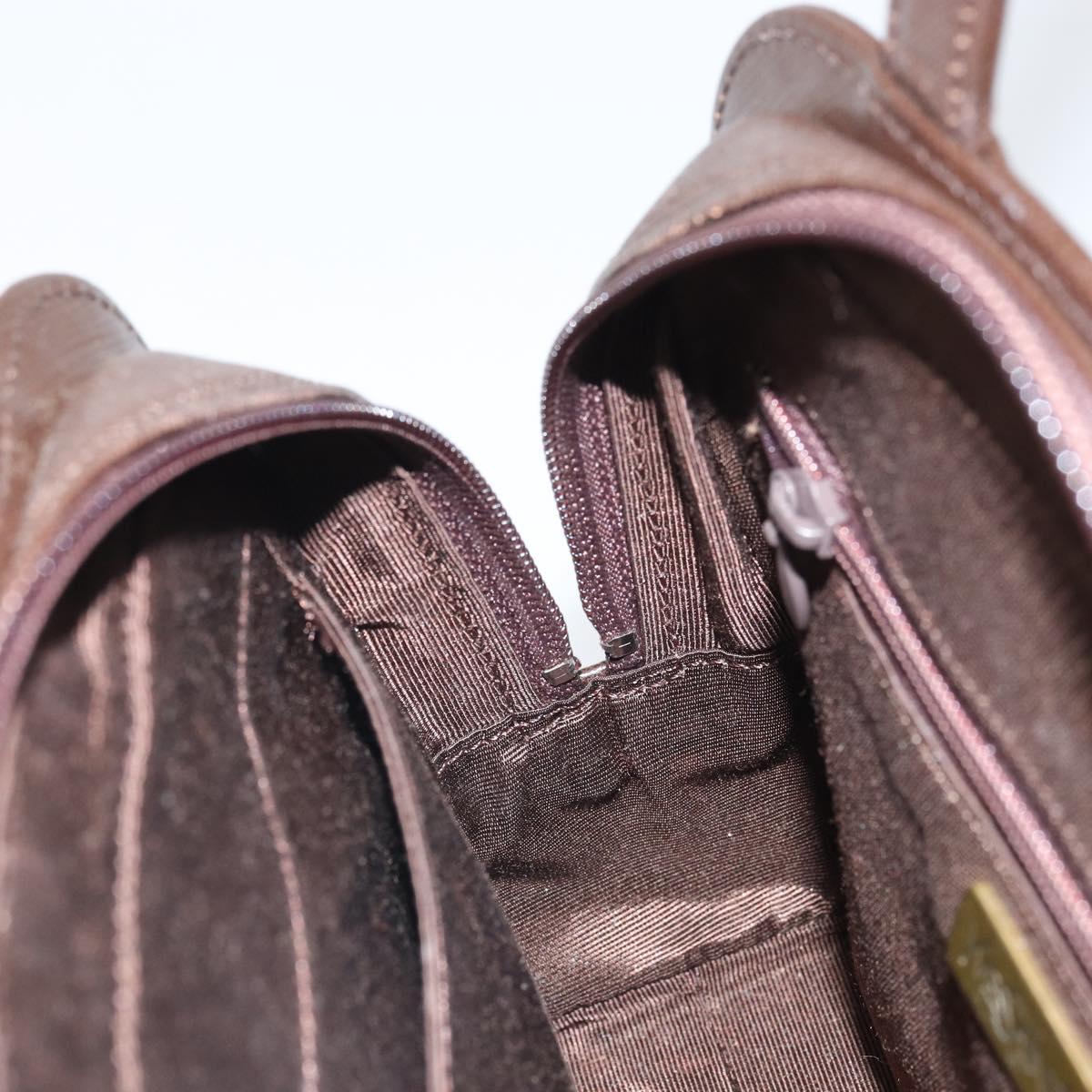 SAINT LAURENT Hand Bag Leather Brown Auth 164029