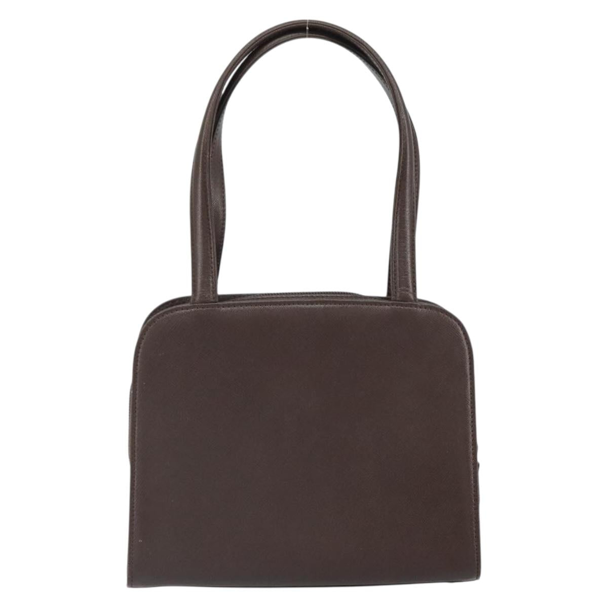 SAINT LAURENT Hand Bag Leather Brown Auth 164029