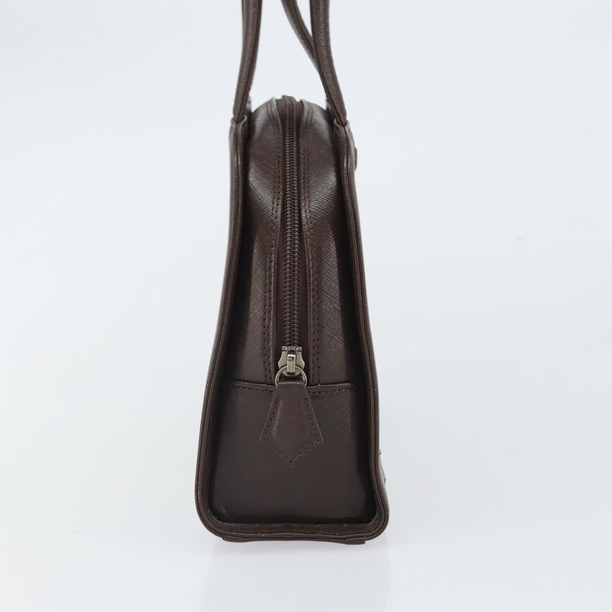 SAINT LAURENT Hand Bag Leather Brown Auth 164029