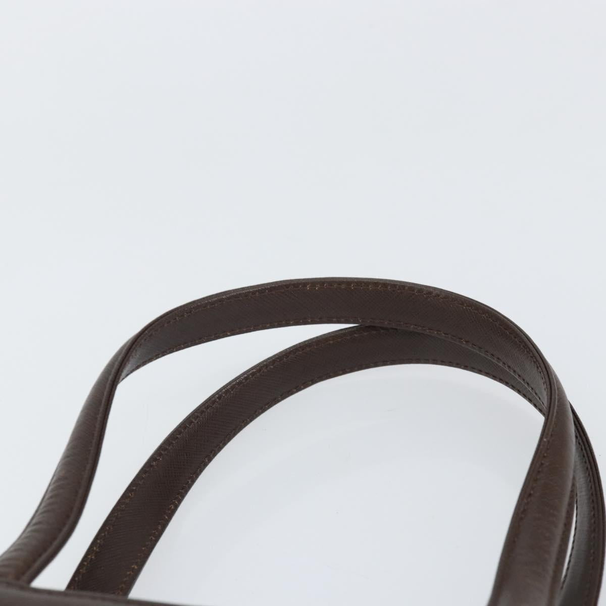 SAINT LAURENT Hand Bag Leather Brown Auth 164029
