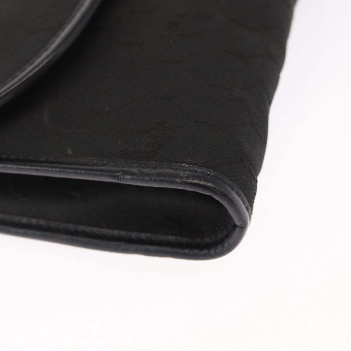 Christian Dior Honeycomb Canvas Chain Shoulder Bag Black Gold Auth 164031