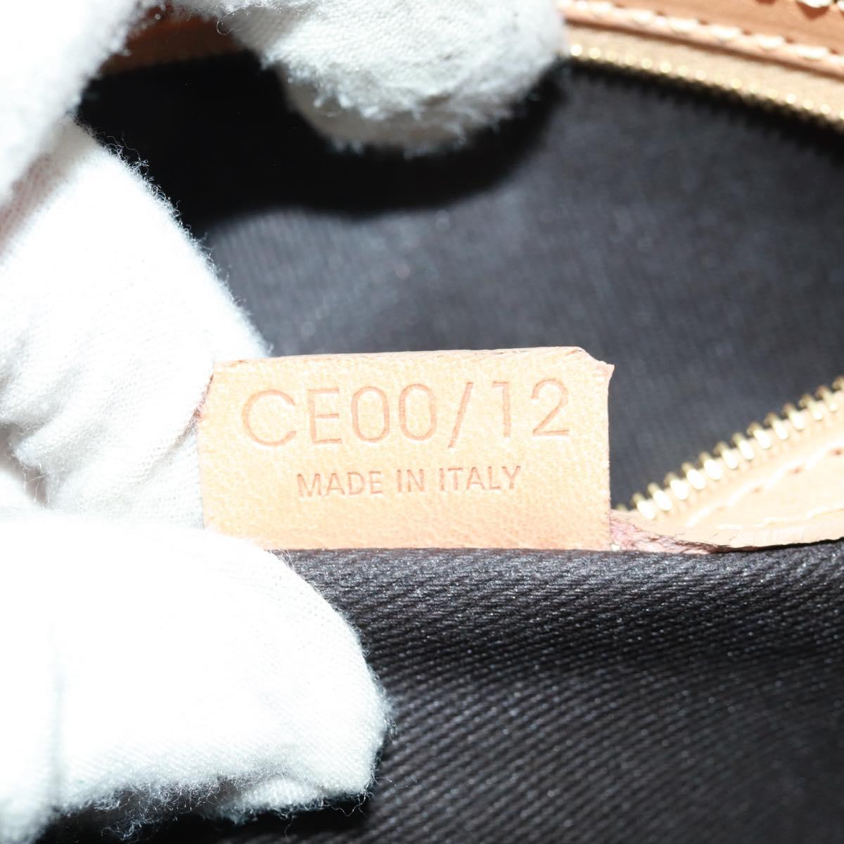 CELINE Macadam Canvas Hand Bag PVC Leather Brown Gold Auth 164047V
