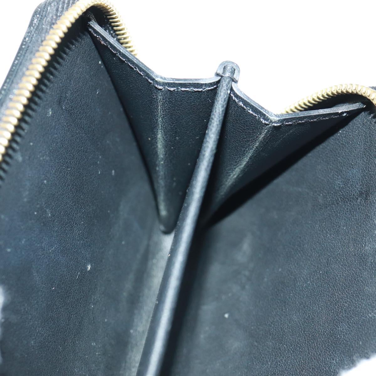 LOUIS VUITTON Lamb Leather Portefeuille Lou Wallet Black M81599 Auth 164048SAM
