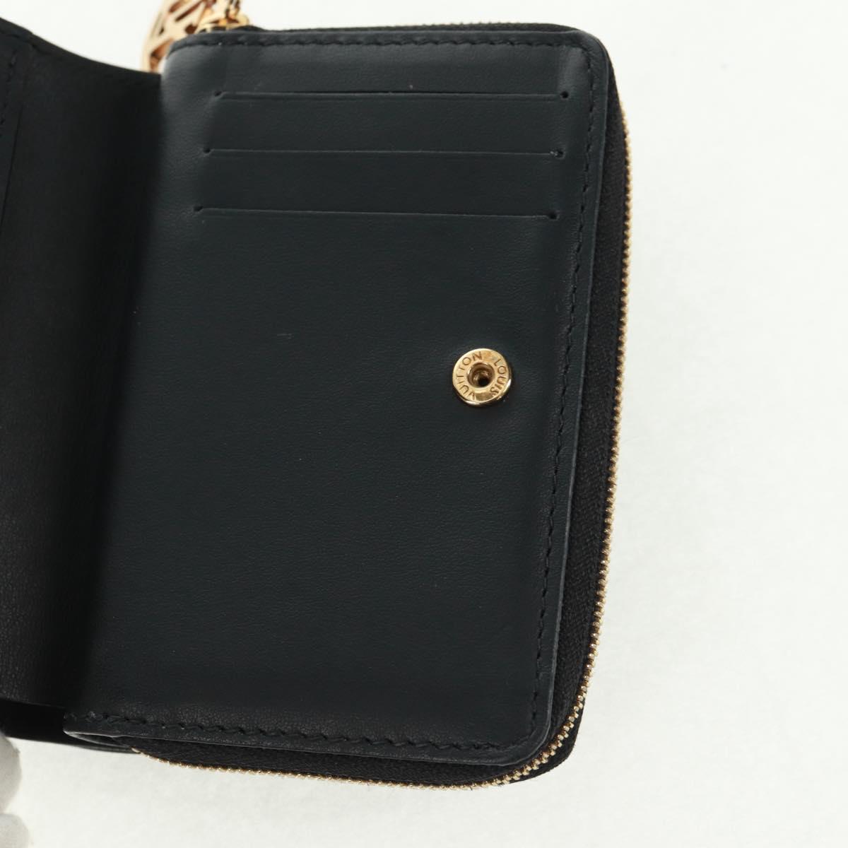 LOUIS VUITTON Lamb Leather Portefeuille Lou Wallet Black M81599 Auth 164048SAM