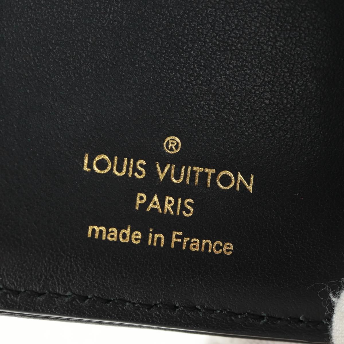 LOUIS VUITTON Lamb Leather Portefeuille Lou Wallet Black M81599 Auth 164048SAM