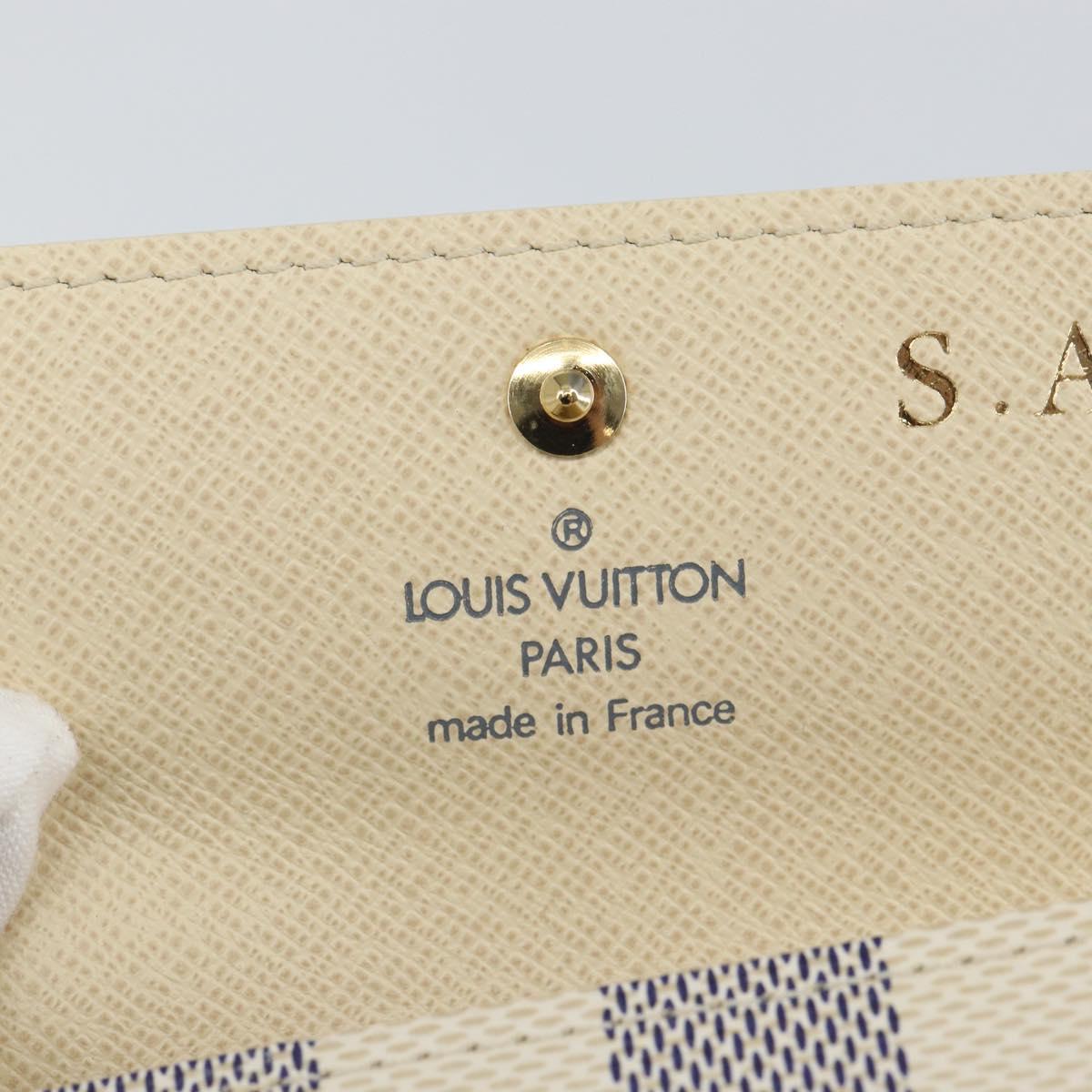 LOUIS VUITTON Damier Azur Multicles 4 Key Case N60020 LV Auth 164049V