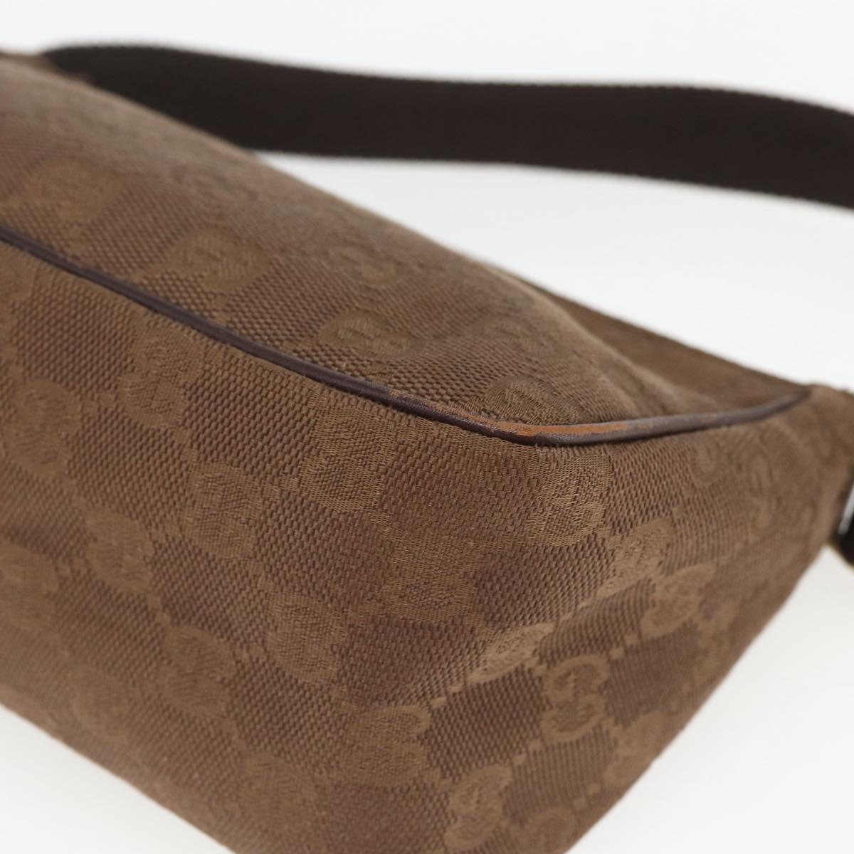 GUCCI GG Canvas Shoulder Bag Brown Gold 106644 Auth 164050