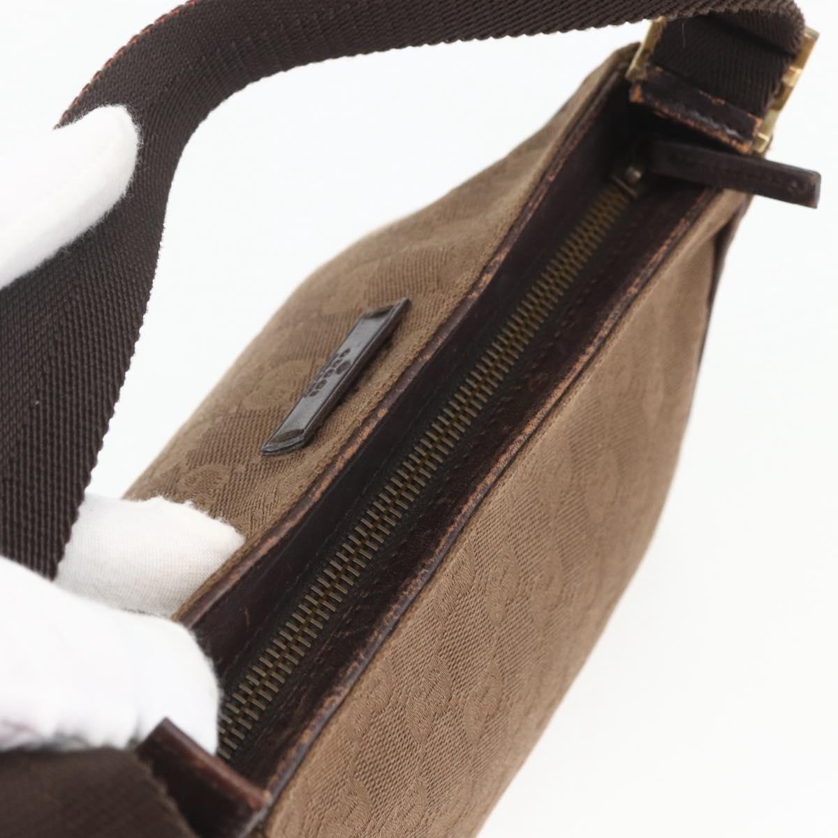 GUCCI GG Canvas Shoulder Bag Brown Gold 106644 Auth 164050