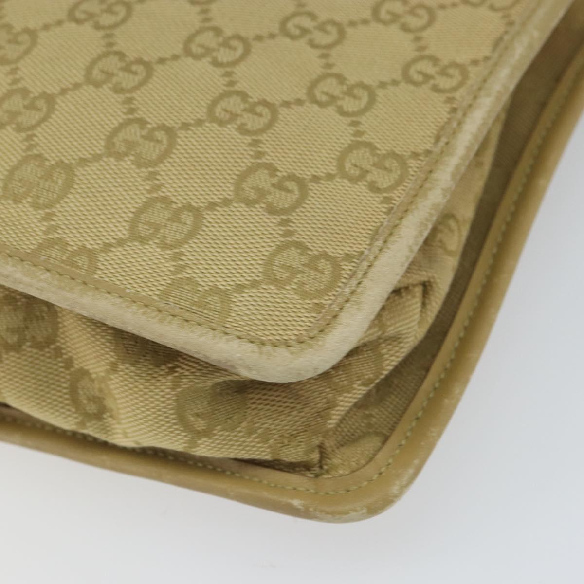 GUCCI GG Canvas Shoulder Bag Beige Gold 91762 Auth 164051