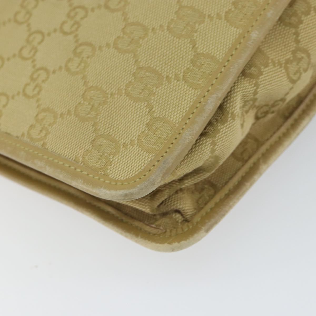 GUCCI GG Canvas Shoulder Bag Beige Gold 91762 Auth 164051