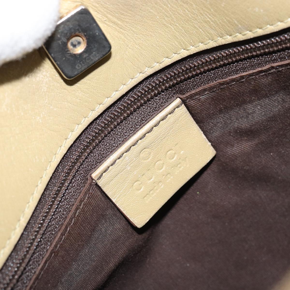 GUCCI GG Canvas Shoulder Bag Beige Gold 91762 Auth 164051