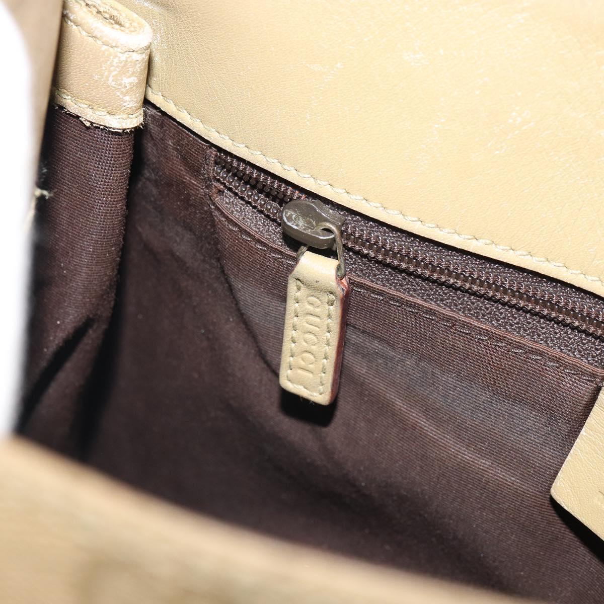 GUCCI GG Canvas Shoulder Bag Beige Gold 91762 Auth 164051