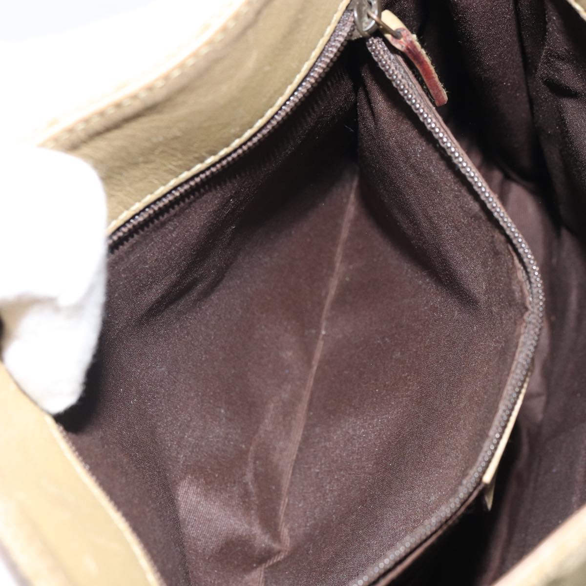 GUCCI GG Canvas Shoulder Bag Beige Gold 91762 Auth 164051