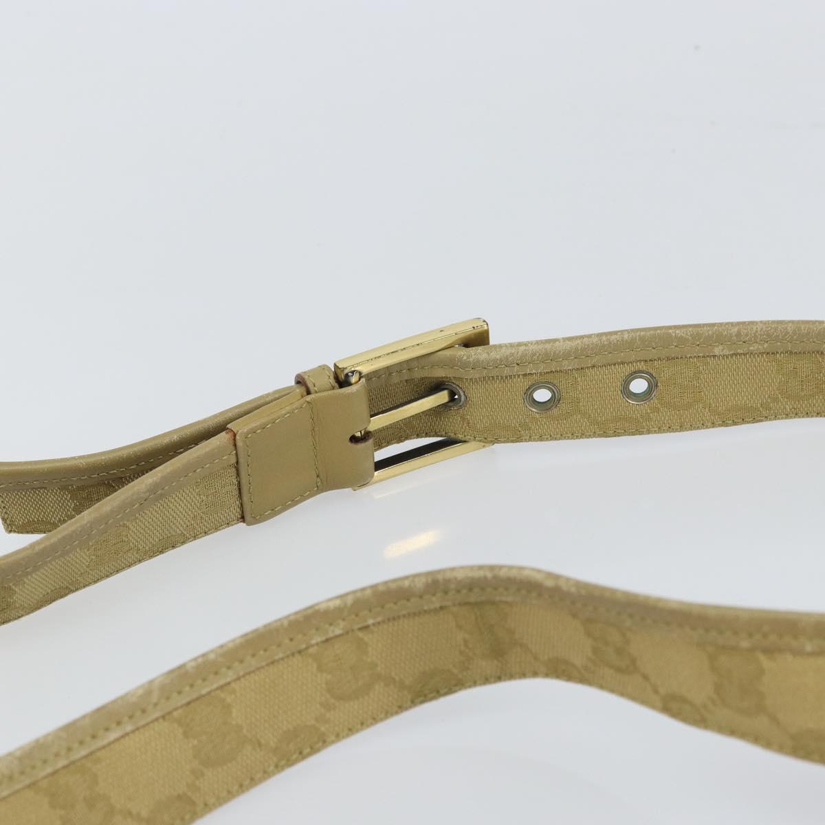 GUCCI GG Canvas Shoulder Bag Beige Gold 91762 Auth 164051