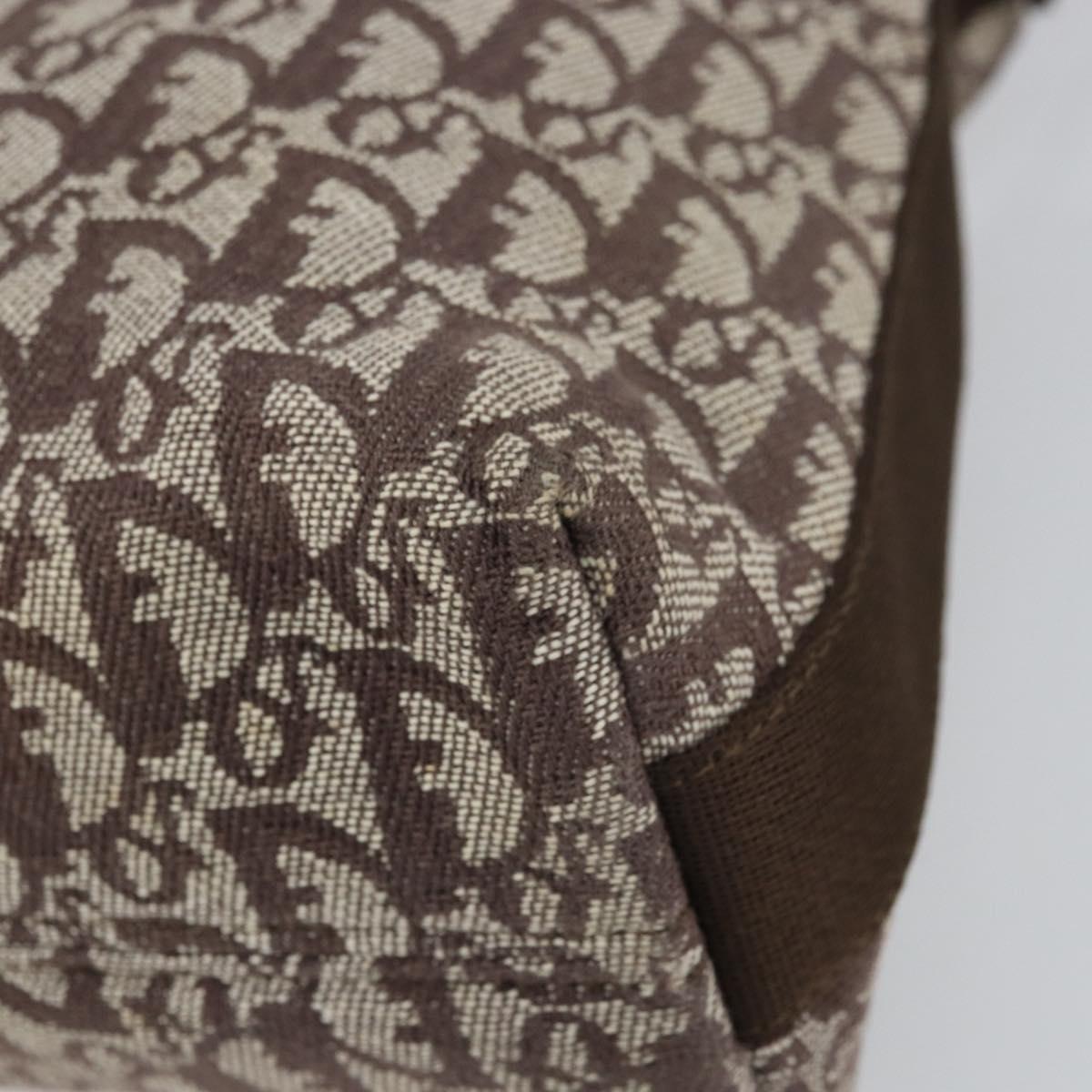 Christian Dior Trotter Canvas Shoulder Bag Navy Silver Auth 164052