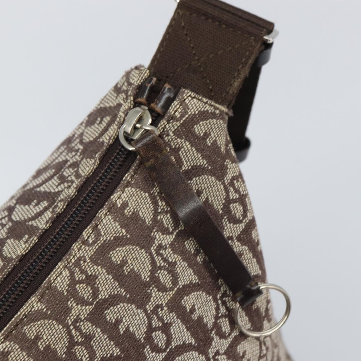 Christian Dior Trotter Canvas Shoulder Bag Navy Silver Auth 164052