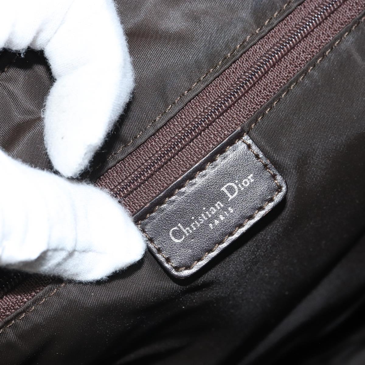 Christian Dior Trotter Canvas Shoulder Bag Navy Silver Auth 164052