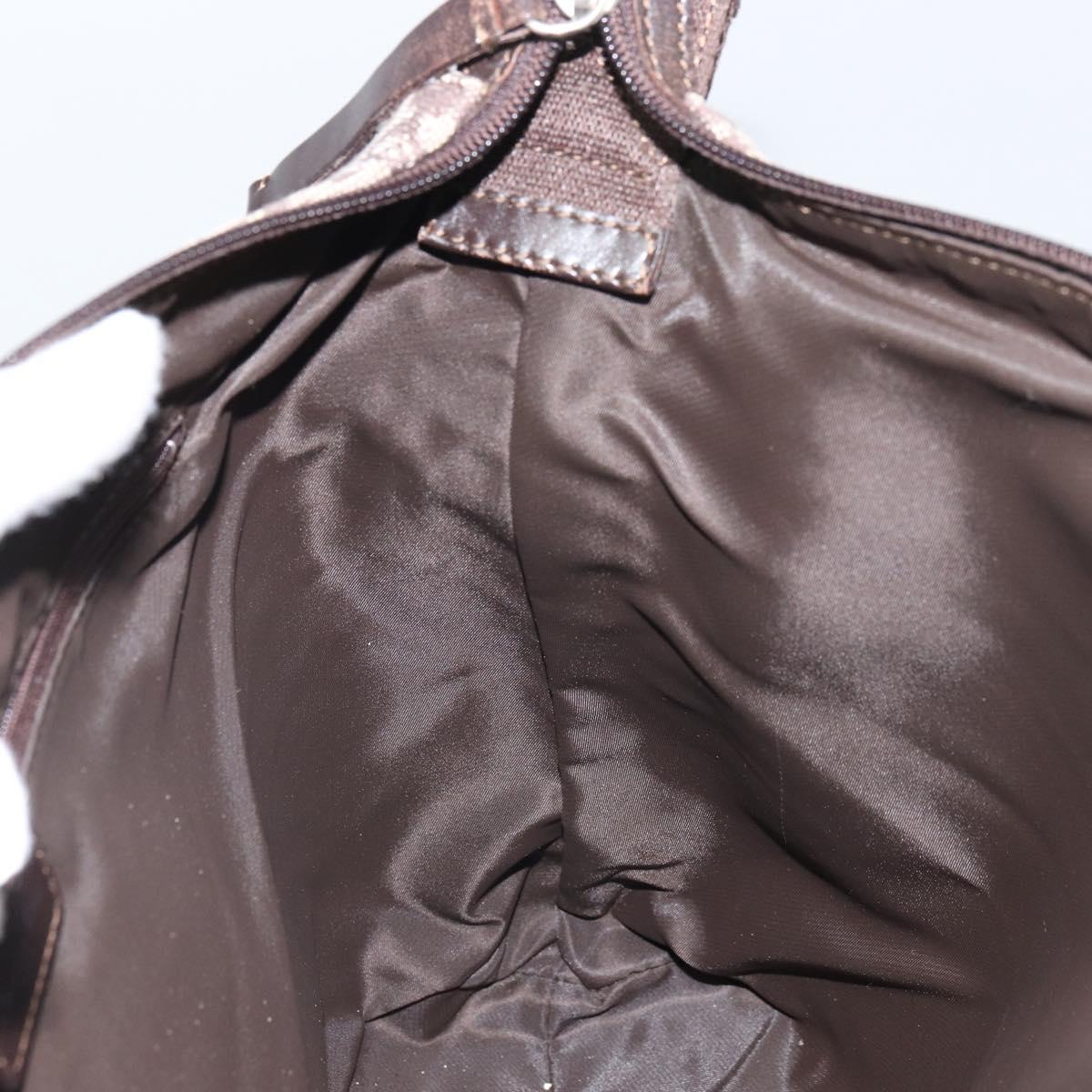 Christian Dior Trotter Canvas Shoulder Bag Navy Silver Auth 164052